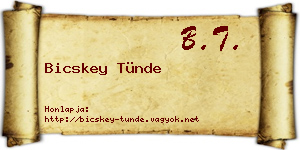 Bicskey Tünde névjegykártya